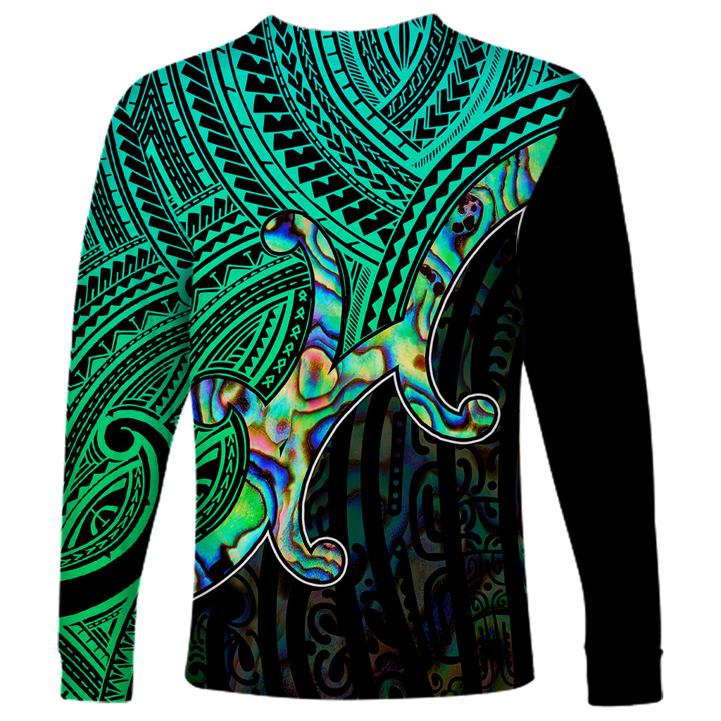 Custom Aotearoa Papua Shell Long Sleeve Shirt Maori Tribal Pattern LT9 - Polynesian Pride