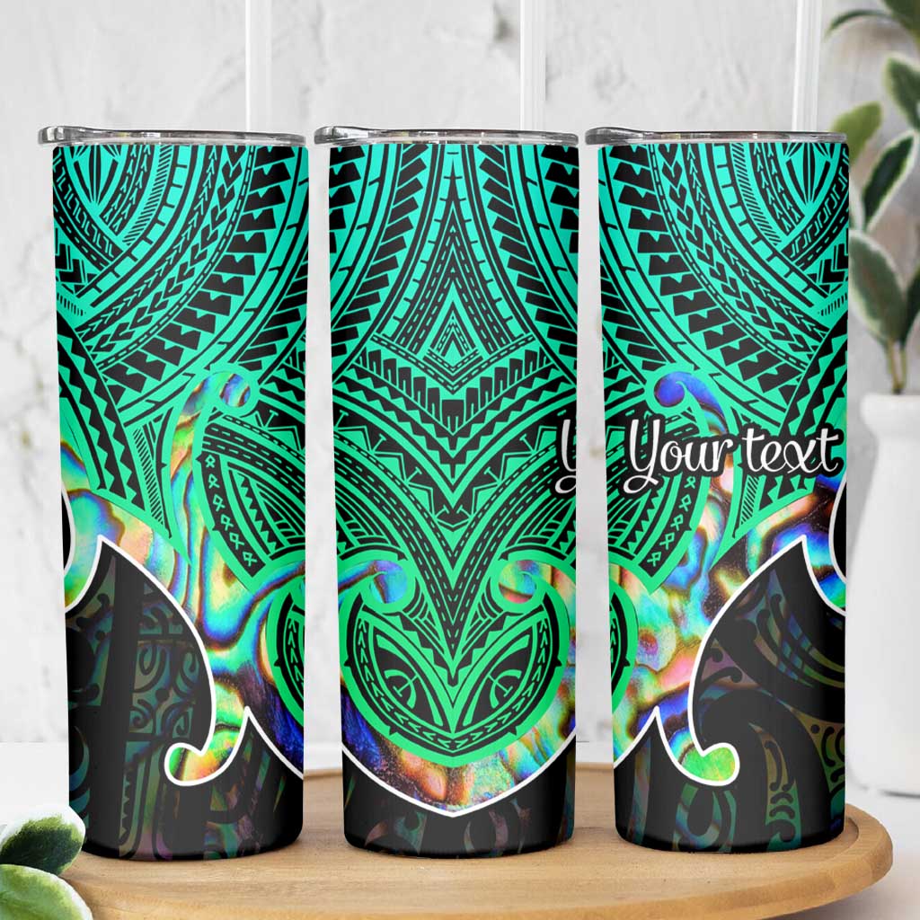 Personalised Aotearoa Papua Shell Skinny Tumbler Maori Tribal Pattern