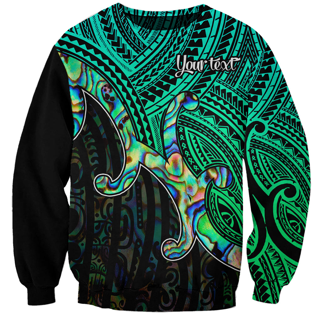 Custom Aotearoa Papua Shell Sweatshirt Maori Tribal Pattern LT9 Unisex Green - Polynesian Pride