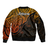 Aotearoa Maori Koru Bomber Jacket Polynesian Pacific Tribal - Gold LT9 - Polynesian Pride
