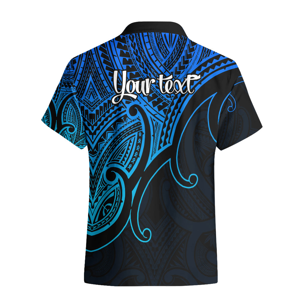 Custom Aotearoa Maori Koru Hawaiian Shirt Polynesian Pacific Tribal - Blue LT9 - Polynesian Pride