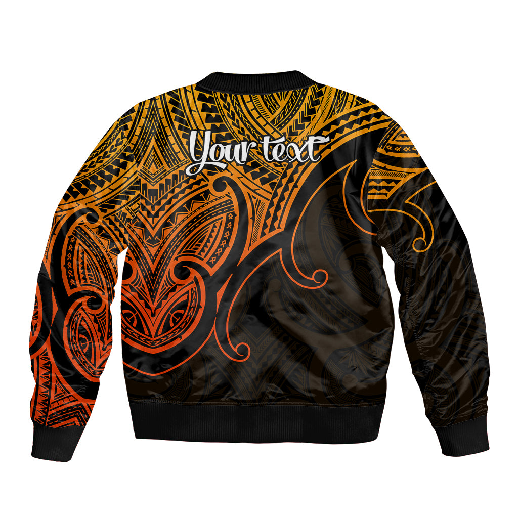 Custom Aotearoa Maori Koru Bomber Jacket Polynesian Pacific Tribal - Gold LT9 - Polynesian Pride