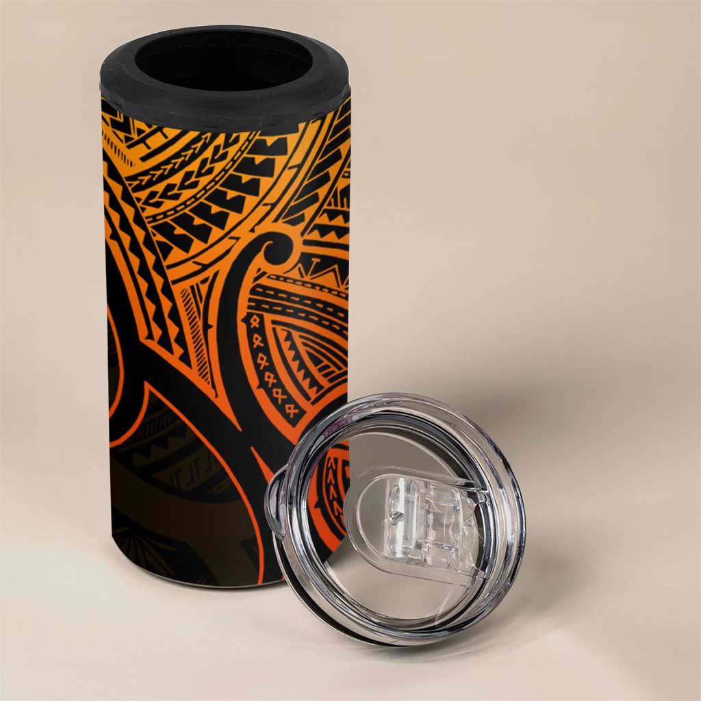 Personalised Aotearoa Papua Shell 4 in 1 Can Cooler Tumbler Gold Polynesian Pacific Tribal