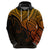 Custom Aotearoa Maori Koru Hoodie Polynesian Pacific Tribal Gold LT9 - Polynesian Pride