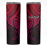 Personalised Aotearoa Papua Shell Skinny Tumbler Pink Polynesian Pacific Tribal
