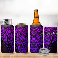 Personalised Aotearoa Papua Shell 4 in 1 Can Cooler Tumbler Purple Polynesian Pacific Tribal