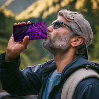 Personalised Aotearoa Papua Shell 4 in 1 Can Cooler Tumbler Purple Polynesian Pacific Tribal