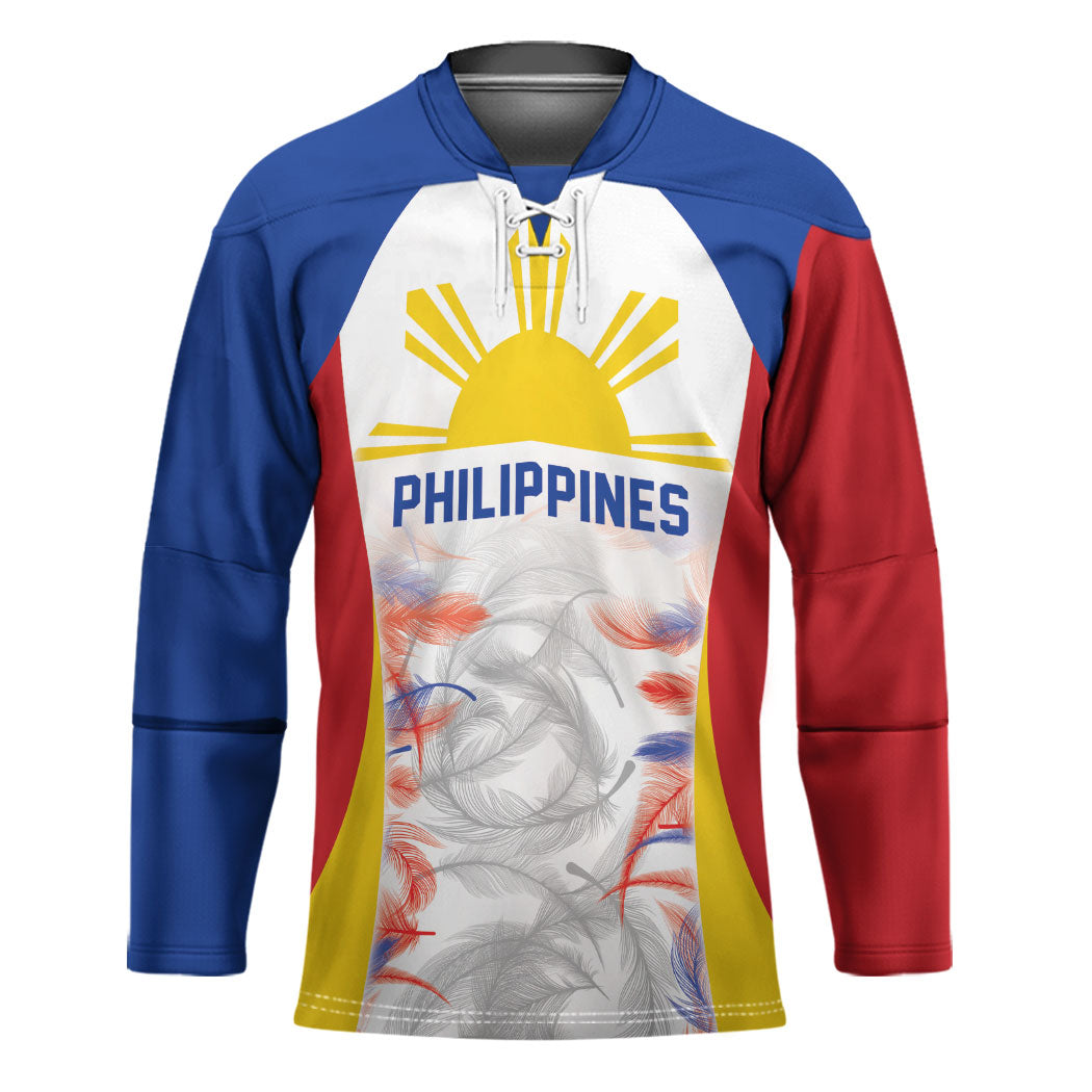 Philippines Flag Day Hockey Jersey Filipino Feather Pattern