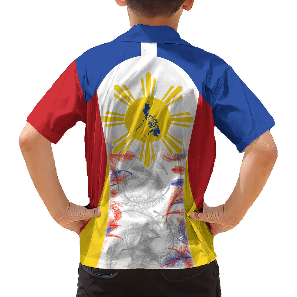 Philippines Flag Day Kid Hawaiian Shirt Filipino Feather Pattern