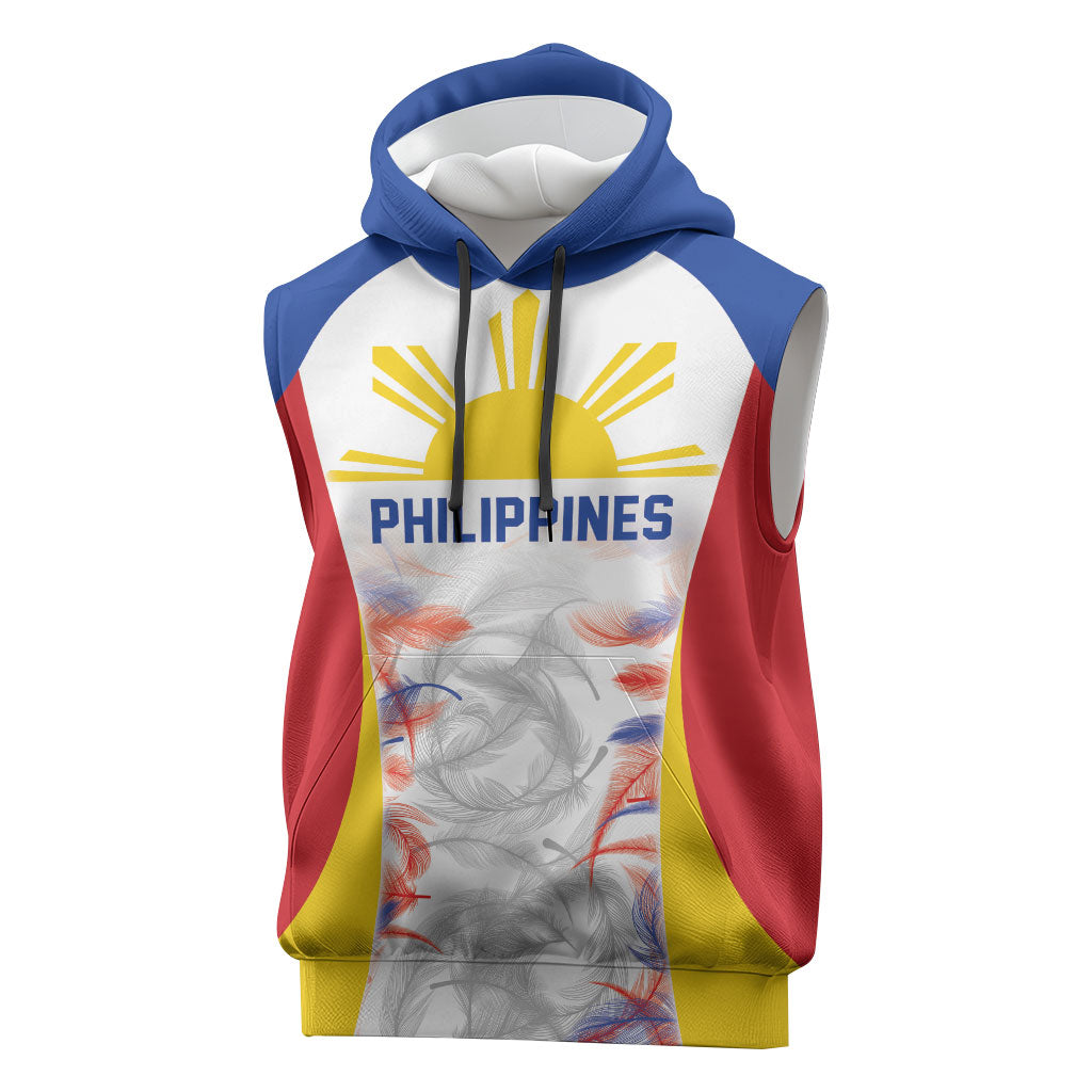 Philippines Flag Day Sleeveless Hoodie Filipino Feather Pattern