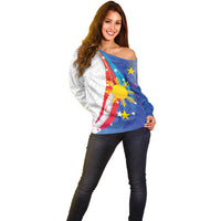 Philippines Flag Day Off Shoulder Sweater Filipino Pride Shines Bright On Flag Day