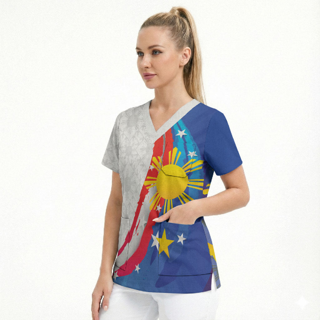 Philippines Flag Day Scrub Top Filipino Pride Shines Bright On Flag Day