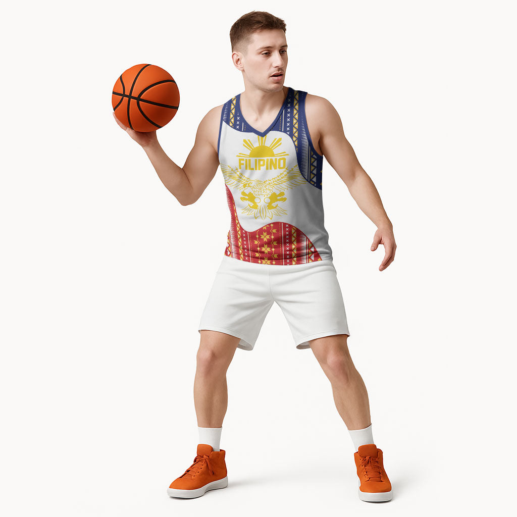 Philippines Flag Day Basketball Jersey Filipino Traditional Igorot Tribal Pattern