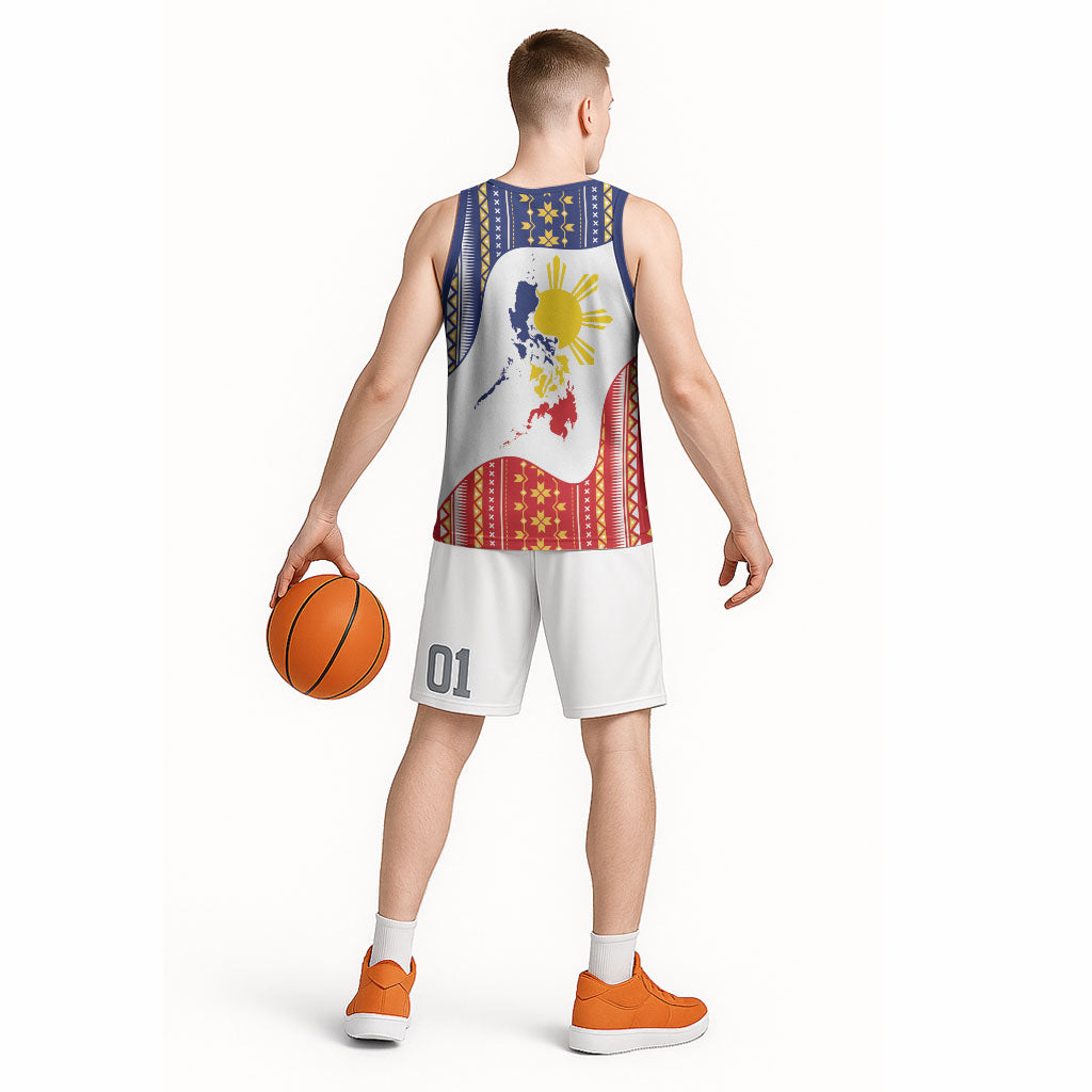 Philippines Flag Day Basketball Jersey Filipino Traditional Igorot Tribal Pattern