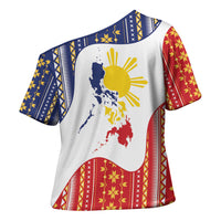 Philippines Flag Day Cross Shoulder Shirt Filipino Traditional Igorot Tribal Pattern