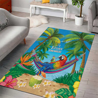 5 Oclock Somewhere Area Rug Hawaii Parrots Cocktail Summer Beach Vibe - Polynesian Pride