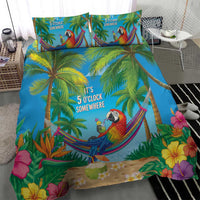 5 Oclock Somewhere Bedding Set Hawaii Parrots Cocktail Summer Beach Vibe - Polynesian Pride
