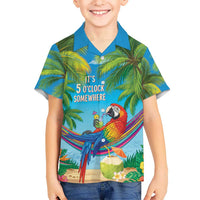 5 Oclock Somewhere Hawaiian Shirt Hawaii Parrots Cocktail Summer Beach Vibe - Polynesian Pride