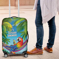 5 Oclock Somewhere Luggage Cover Hawaii Parrots Cocktail Summer Beach Vibe - Polynesian Pride