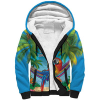 5 Oclock Somewhere Sherpa Hoodie Hawaii Parrots Cocktail Summer Beach Vibe LT9 Unisex Blue - Polynesian Pride