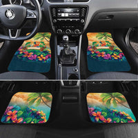 5 Oclock Somewhere Personalized Car Mats Hawaii Parrots Plumeria Summer Vibe - Polynesian Pride