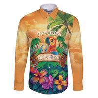 5 Oclock Somewhere Personalized Family Matching Puletasi and Hawaiian Shirt Hawaii Parrots Plumeria Summer Vibe - Polynesian Pride