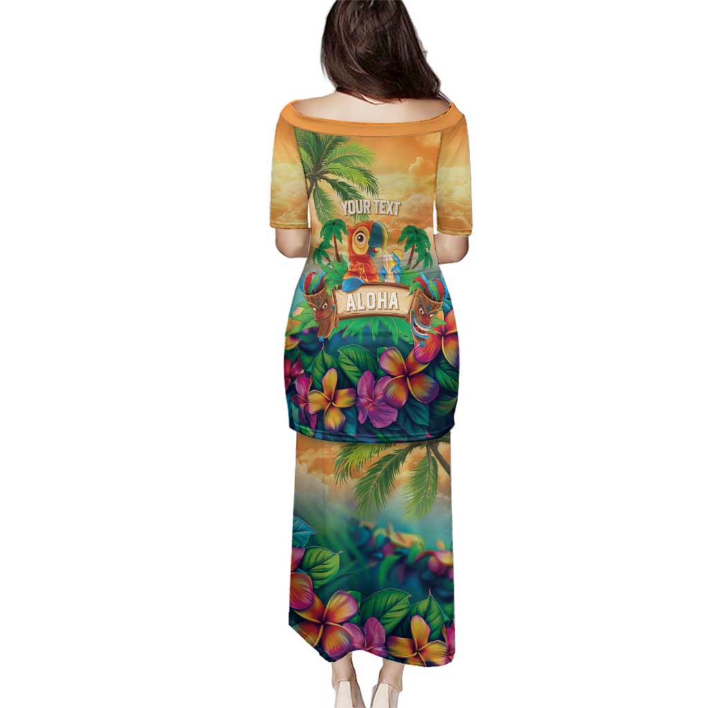 5 Oclock Somewhere Personalized Family Matching Puletasi and Hawaiian Shirt Hawaii Parrots Plumeria Summer Vibe - Polynesian Pride