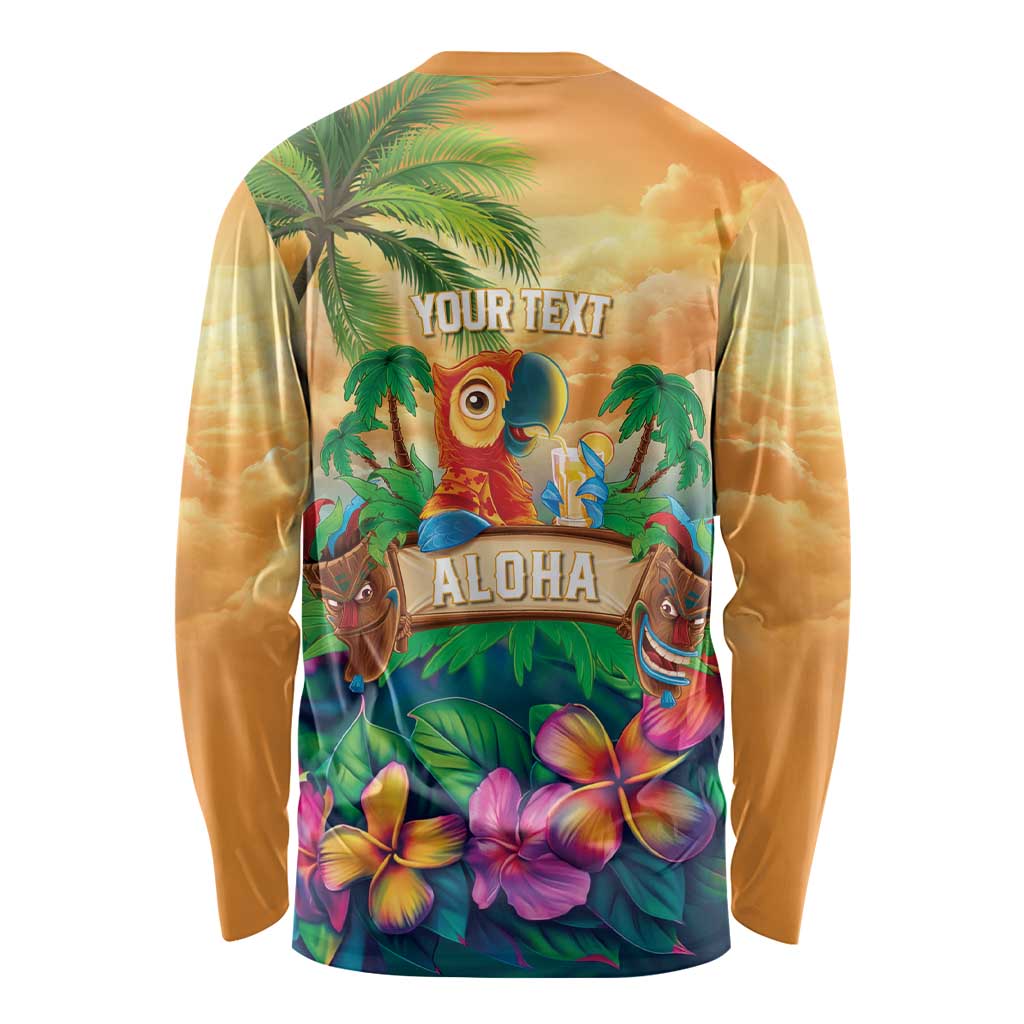 5 Oclock Somewhere Personalized Long Sleeve Shirt Hawaii Parrots Plumeria Summer Vibe LT9 - Polynesian Pride