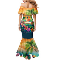 5 Oclock Somewhere Personalized Mermaid Dress Hawaii Parrots Plumeria Summer Vibe - Polynesian Pride