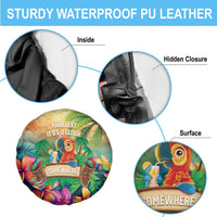 5 Oclock Somewhere Personalized Spare Tire Cover Hawaii Parrots Plumeria Summer Vibe - Polynesian Pride