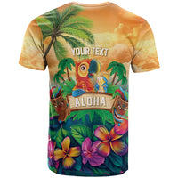 5 Oclock Somewhere Personalized T Shirt Hawaii Parrots Plumeria Summer Vibe - Polynesian Pride