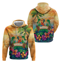 5 Oclock Somewhere Personalized Zip Hoodie Hawaii Parrots Plumeria Summer Vibe - Polynesian Pride