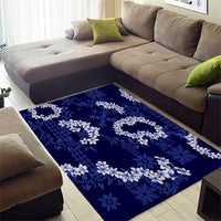 Mokihana Maile and Ilima Leis Area Rug Uliuli Hawaiian Tapa Quilt Pattern - Polynesian Pride