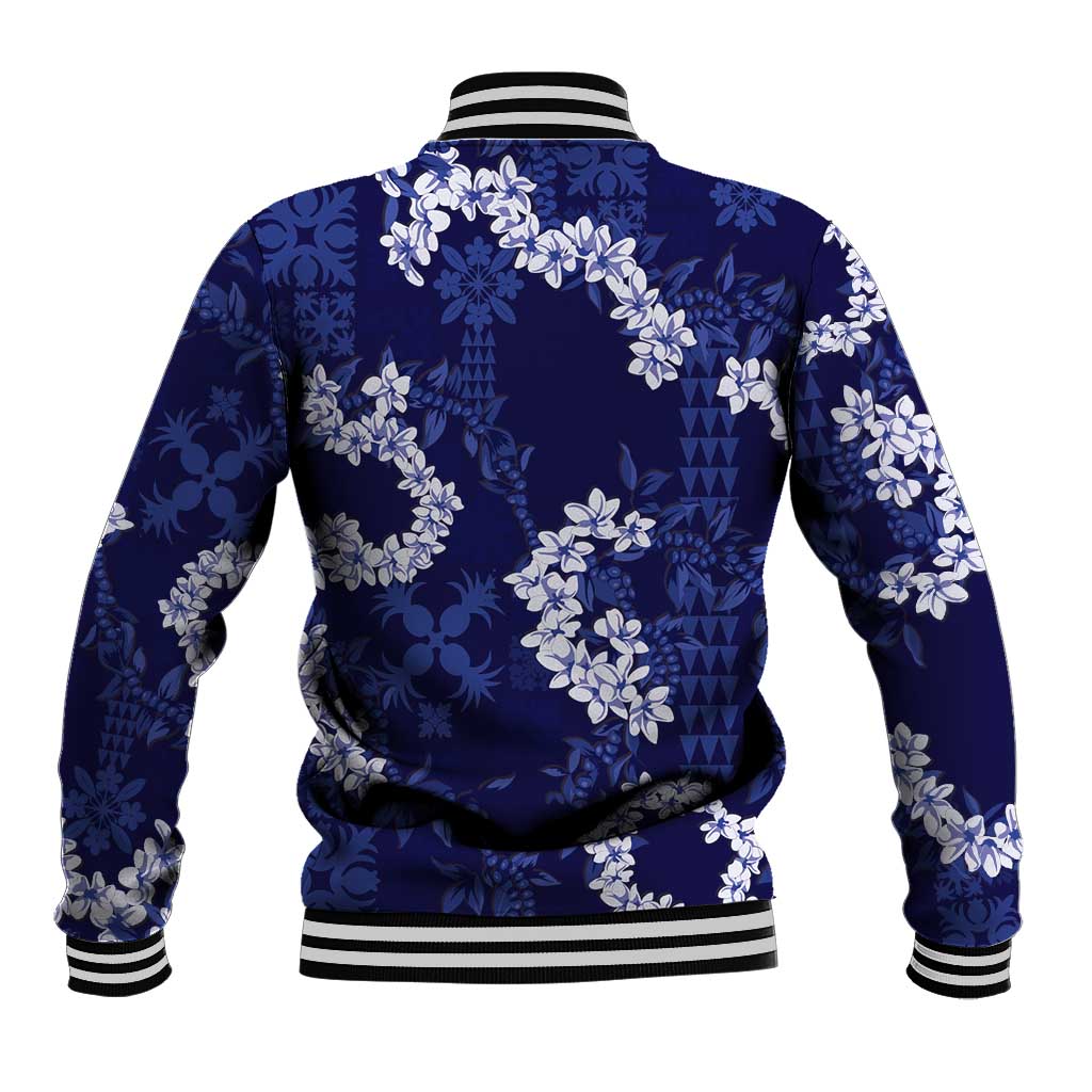 Mokihana Maile and Ilima Leis Baseball Jacket Uliuli Hawaiian Tapa Quilt Pattern - Polynesian Pride