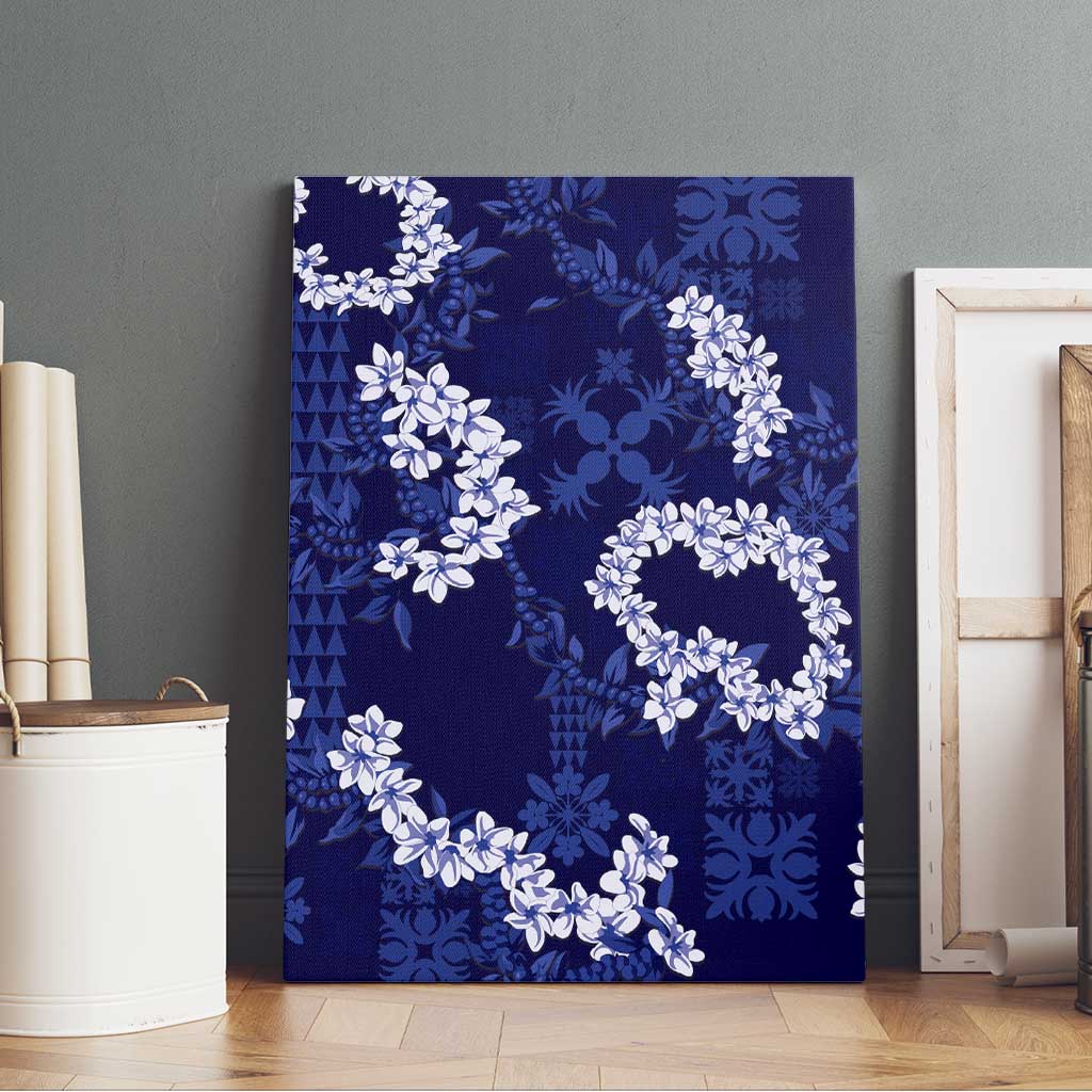 Mokihana Maile and Ilima Leis Canvas Wall Art Uliuli Hawaiian Tapa Quilt Pattern - Polynesian Pride