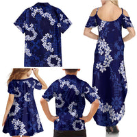 Mokihana Maile and Ilima Leis Family Matching Summer Maxi Dress and Hawaiian Shirt Uliuli Hawaiian Tapa Quilt Pattern - Polynesian Pride