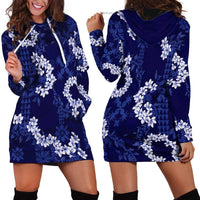 Mokihana Maile and Ilima Leis Hoodie Dress Uliuli Hawaiian Tapa Quilt Pattern - Polynesian Pride