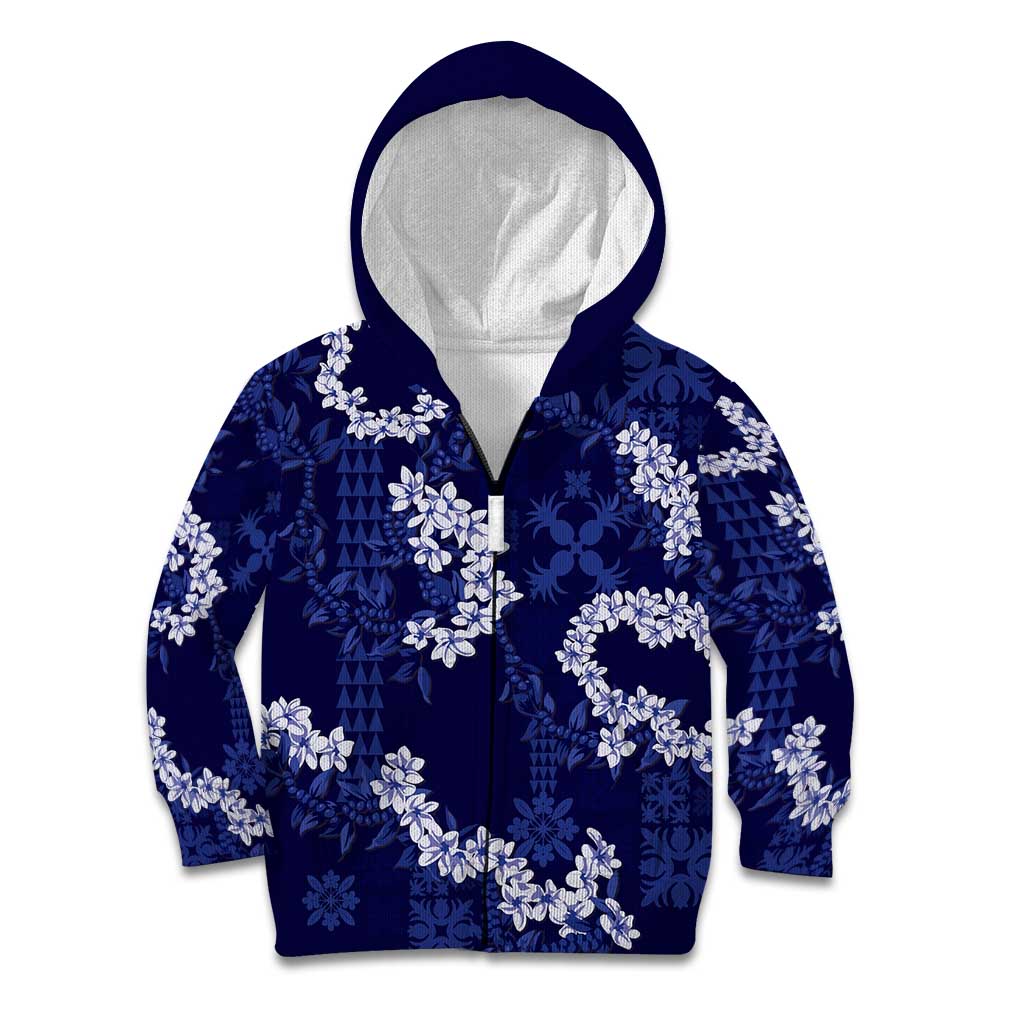 Mokihana Maile and Ilima Leis Kid Hoodie Uliuli Hawaiian Tapa Quilt Pattern - Polynesian Pride