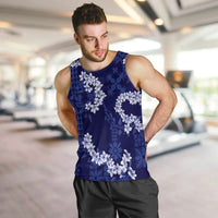 Mokihana Maile and Ilima Leis Men Tank Top Uliuli Hawaiian Tapa Quilt Pattern - Polynesian Pride