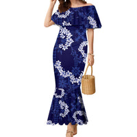 Mokihana Maile and Ilima Leis Mermaid Dress Uliuli Hawaiian Tapa Quilt Pattern - Polynesian Pride