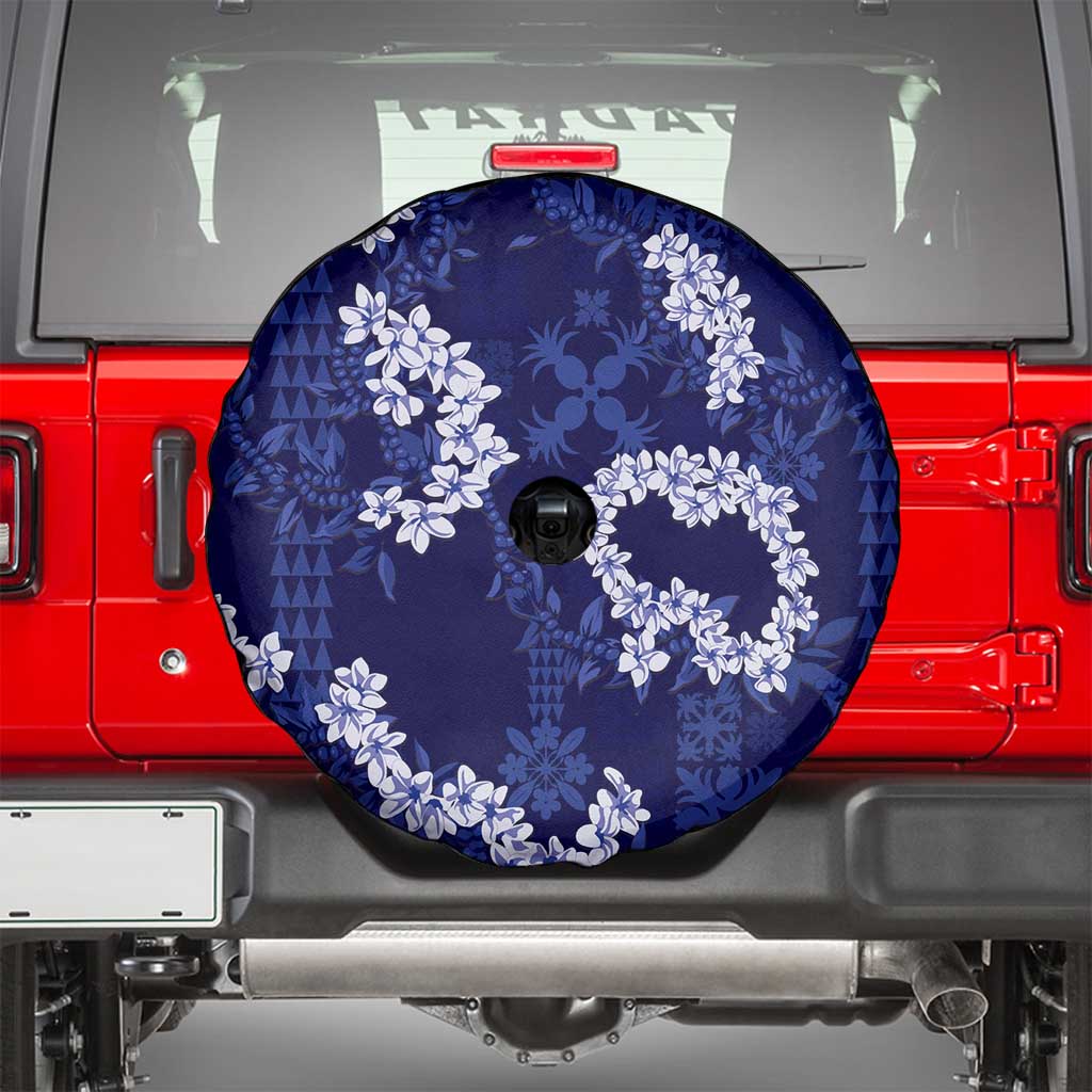 Mokihana Maile and Ilima Leis Spare Tire Cover Uliuli Hawaiian Tapa Quilt Pattern - Polynesian Pride