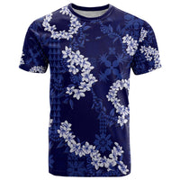 Mokihana Maile and Ilima Leis T Shirt Uliuli Hawaiian Tapa Quilt Pattern - Polynesian Pride