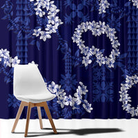 Mokihana Maile and Ilima Leis Window Curtain Uliuli Hawaiian Tapa Quilt Pattern - Polynesian Pride