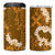 Mokihana Maile and Ilima Leis 4 in 1 Can Cooler Tumbler Alani Hawaiian Tapa Quilt Pattern - Polynesian Pride