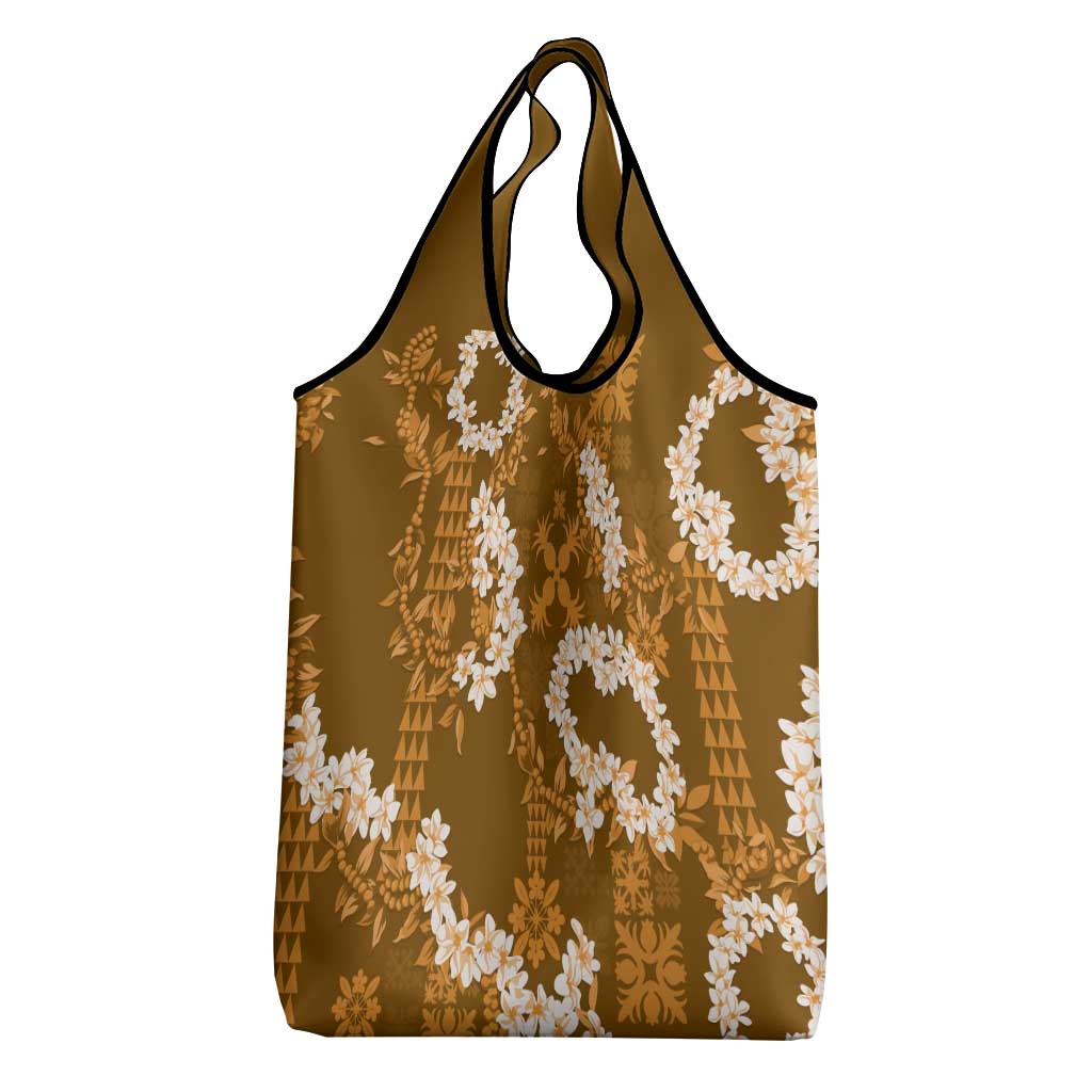 Mokihana Maile and Ilima Leis Grocery Bag Alani Hawaiian Tapa Quilt Pattern - Polynesian Pride