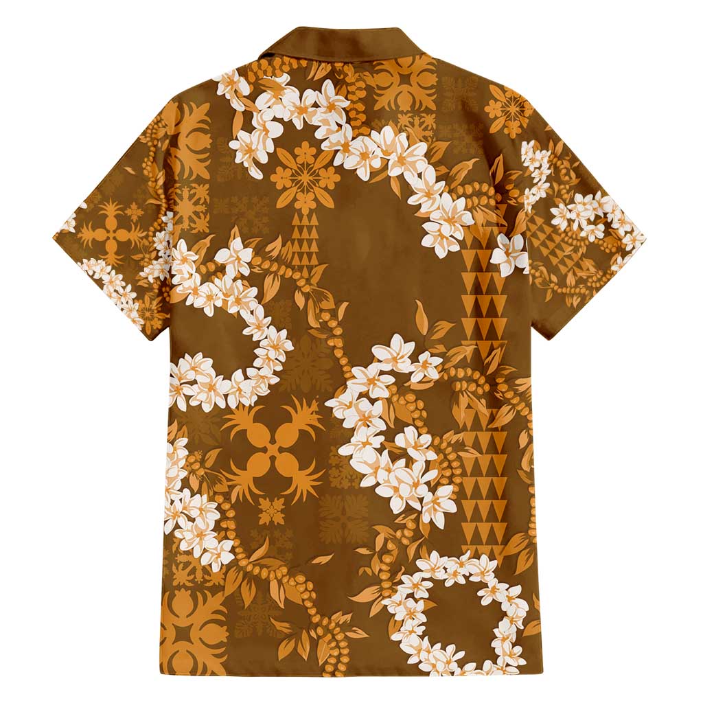 Mokihana Maile and Ilima Leis Hawaiian Shirt Alani Hawaiian Tapa Quilt Pattern - Polynesian Pride