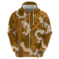 Mokihana Maile and Ilima Leis Hoodie Alani Hawaiian Tapa Quilt Pattern - Polynesian Pride