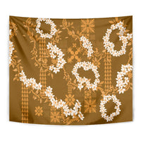 Mokihana Maile and Ilima Leis Tapestry Alani Hawaiian Tapa Quilt Pattern - Polynesian Pride
