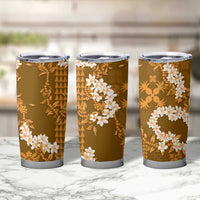 Mokihana Maile and Ilima Leis Tumbler Cup Alani Hawaiian Tapa Quilt Pattern - Polynesian Pride