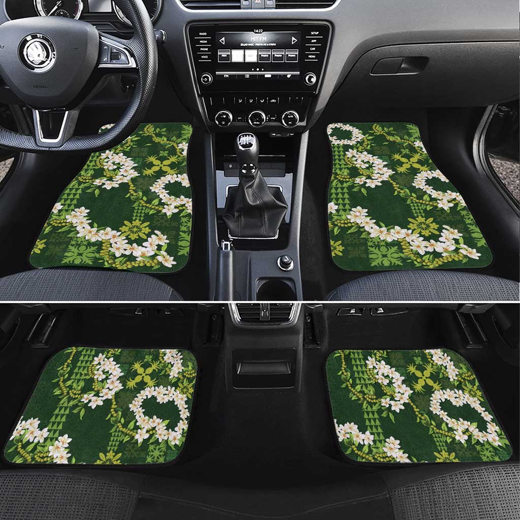 Mokihana Maile and Ilima Leis Car Mats Omaʻomaʻo Hawaiian Tapa Quilt Pattern - Polynesian Pride